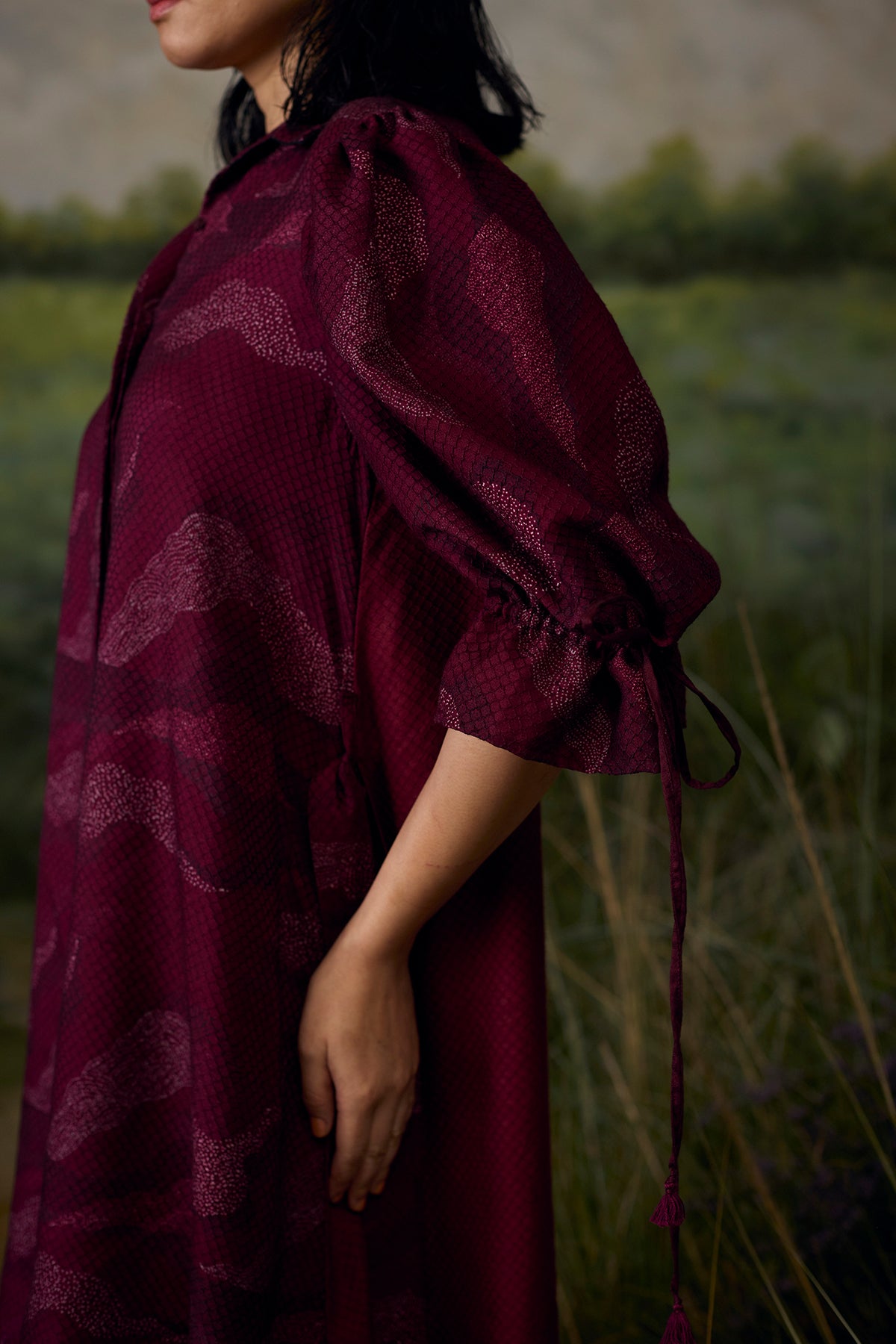 Crimson textured dress