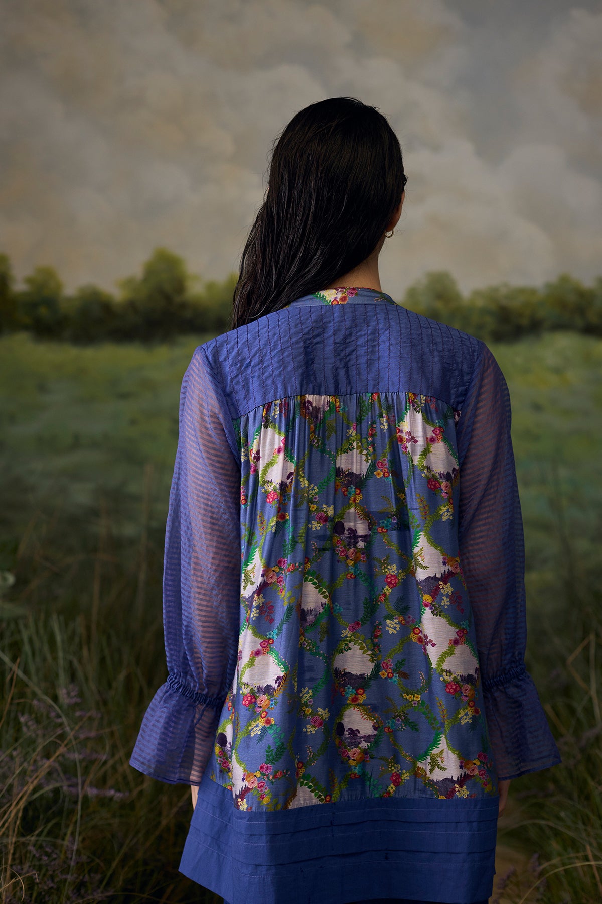 Mystic blue floral top