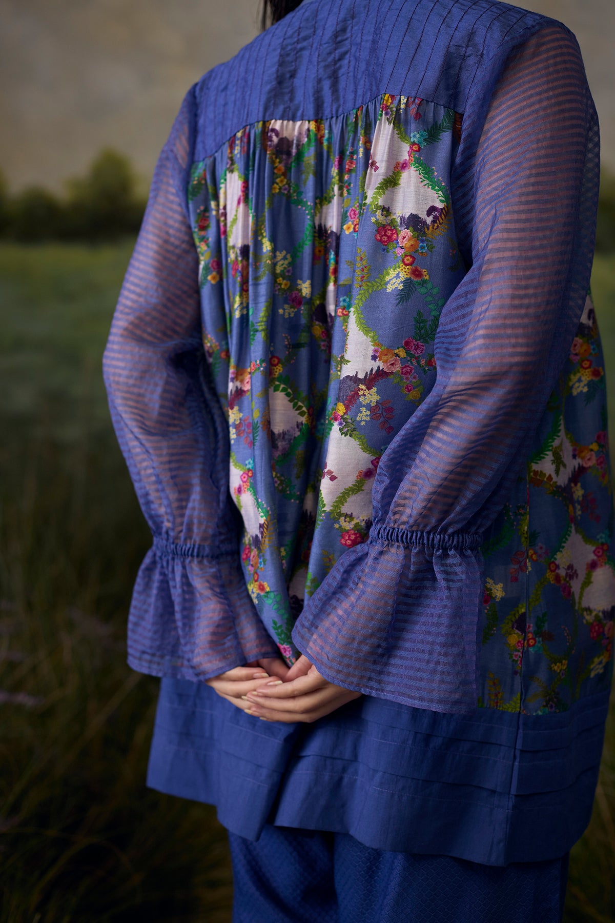Mystic blue floral top