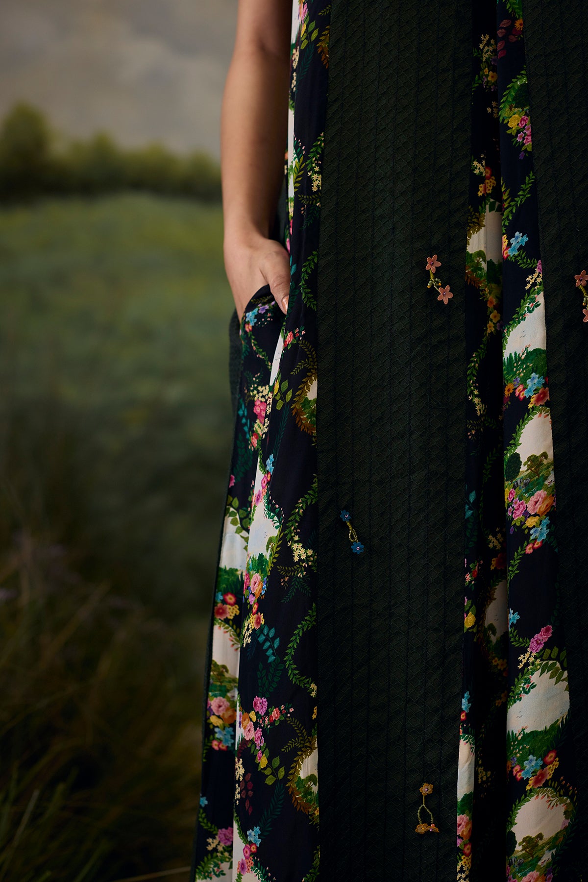 Onyx printed maxi dress