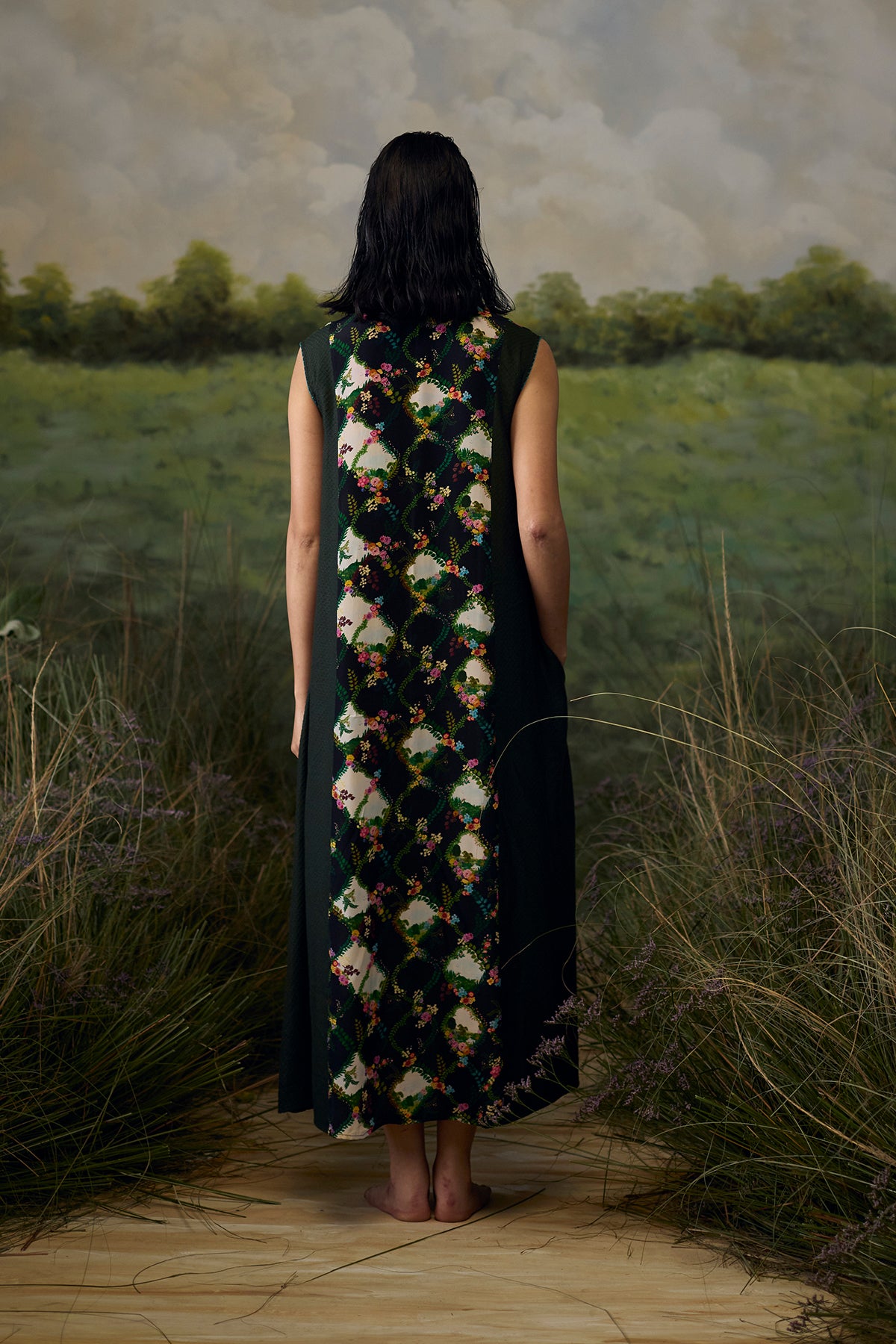 Onyx printed maxi dress