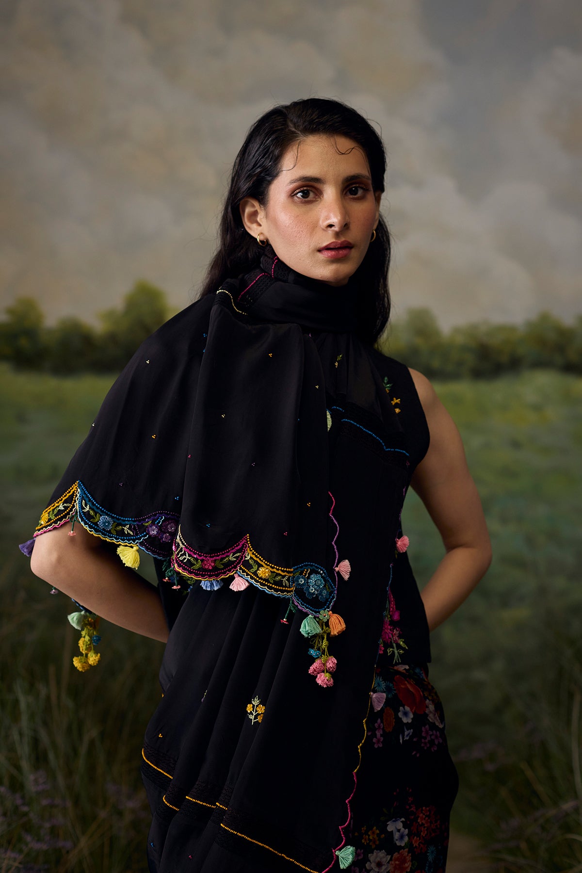 Onyx Floral Saree