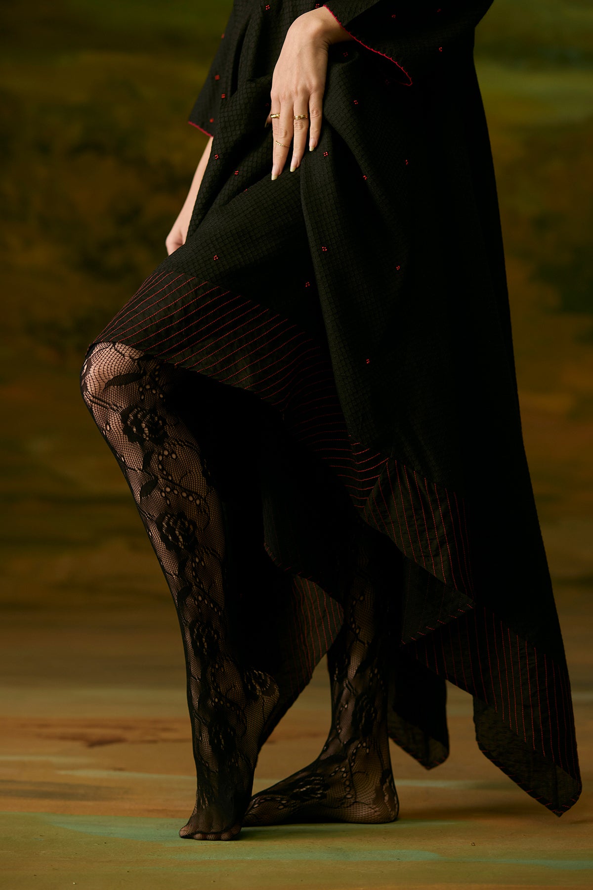 Onyx Embroidered Dress