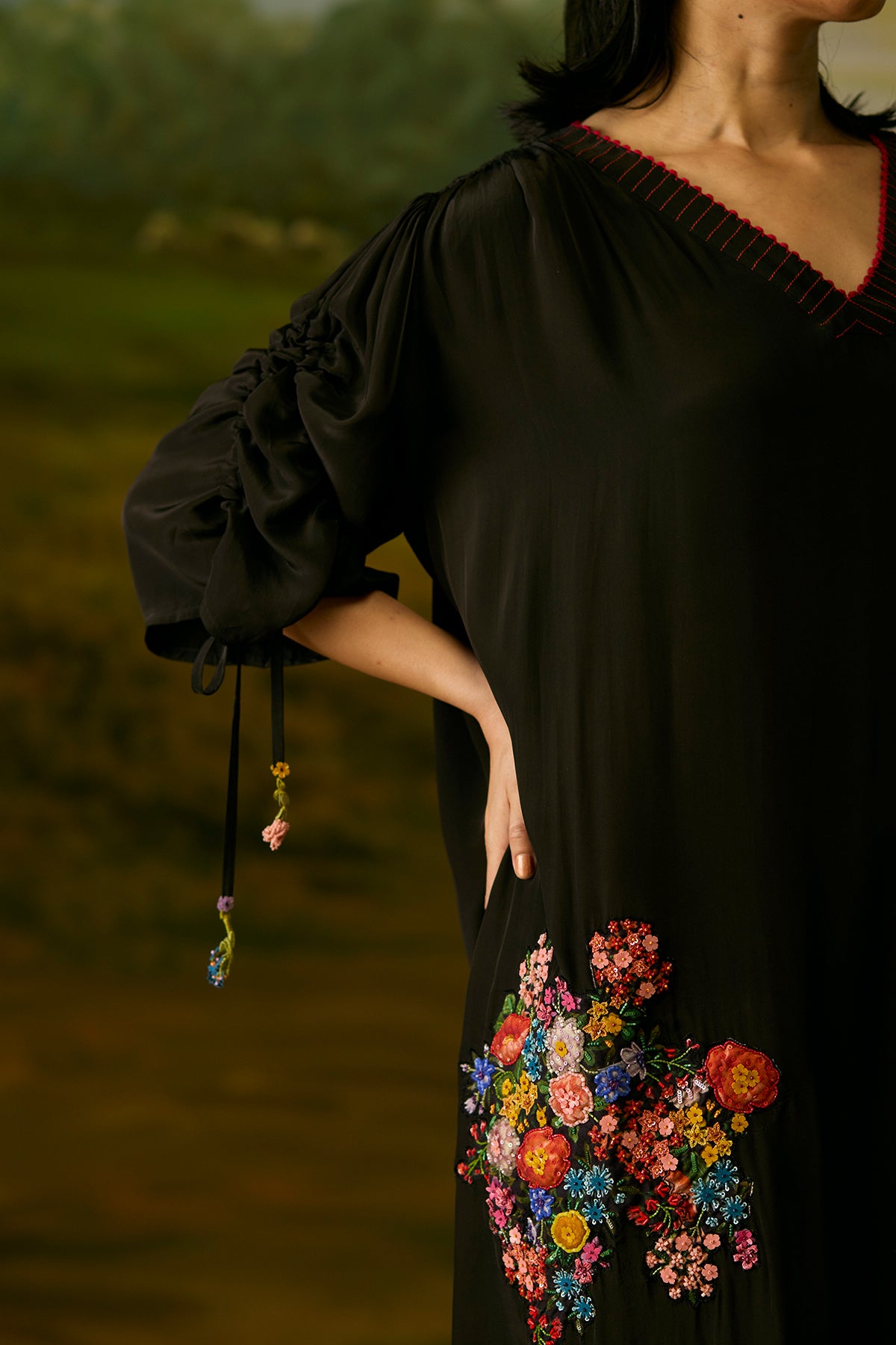 Onyx Applique Dress