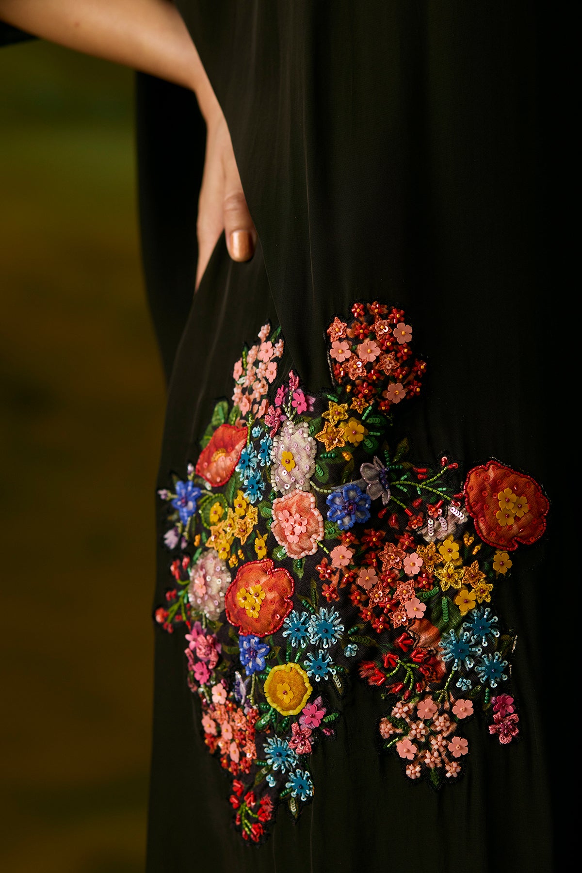 Onyx Applique Dress