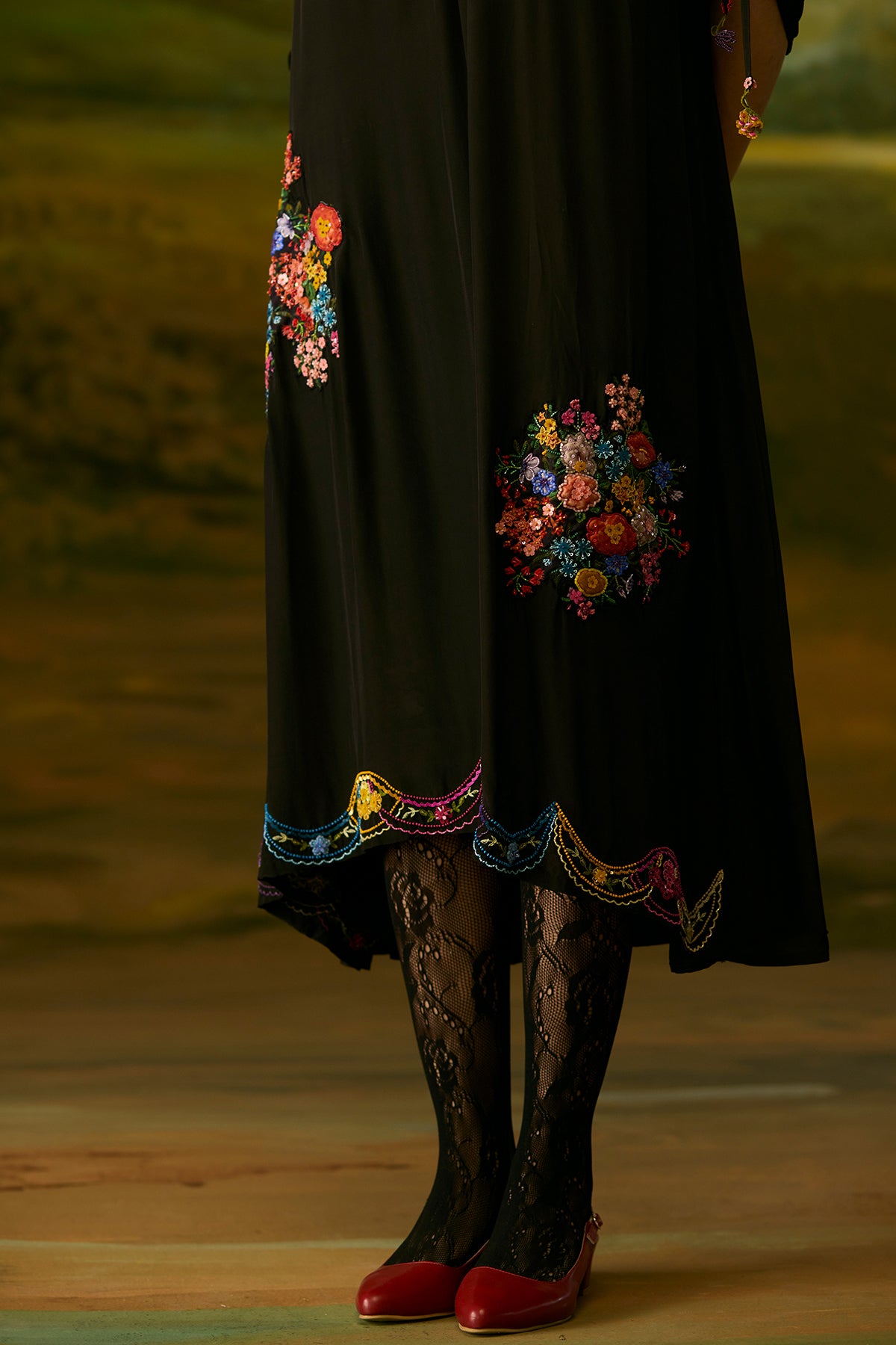 Onyx Applique Dress