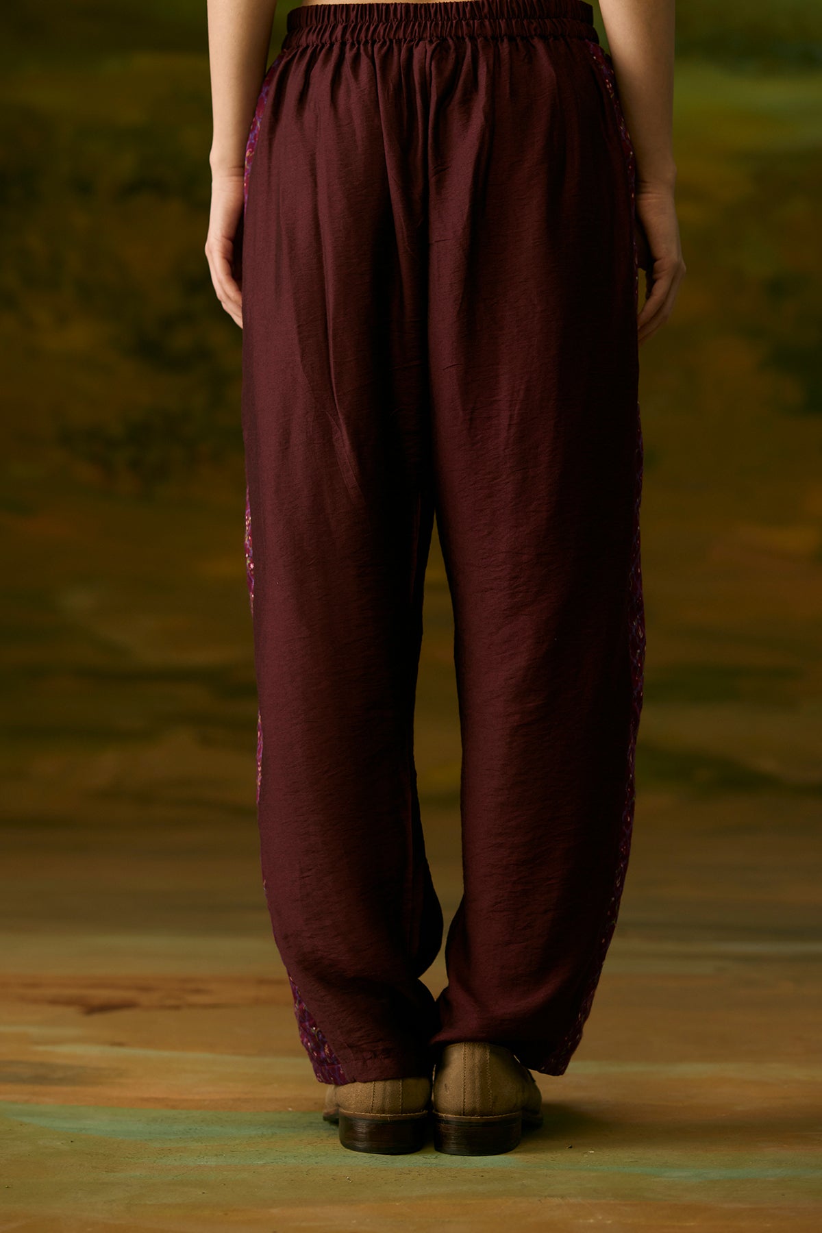 Crimson panelled pants