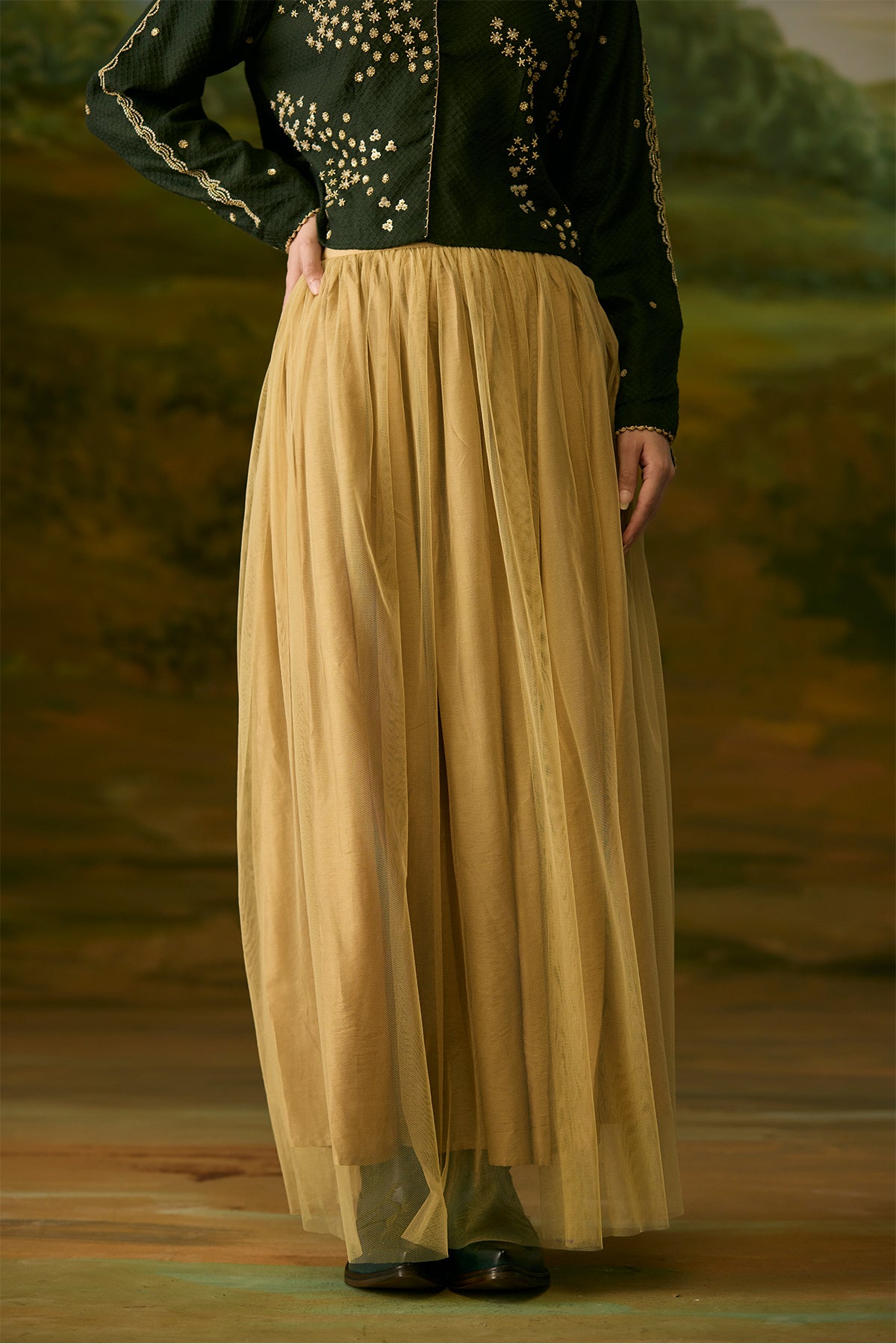 Forest Green Beaded Top