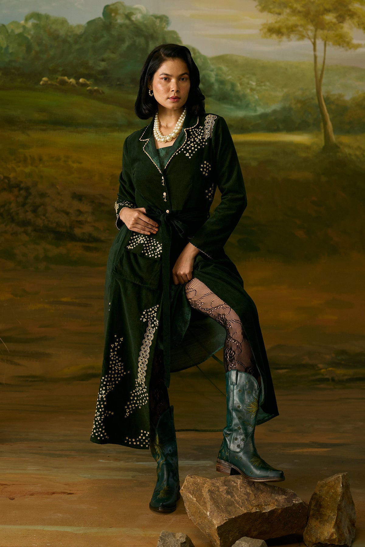 Forest green Shirt Dress