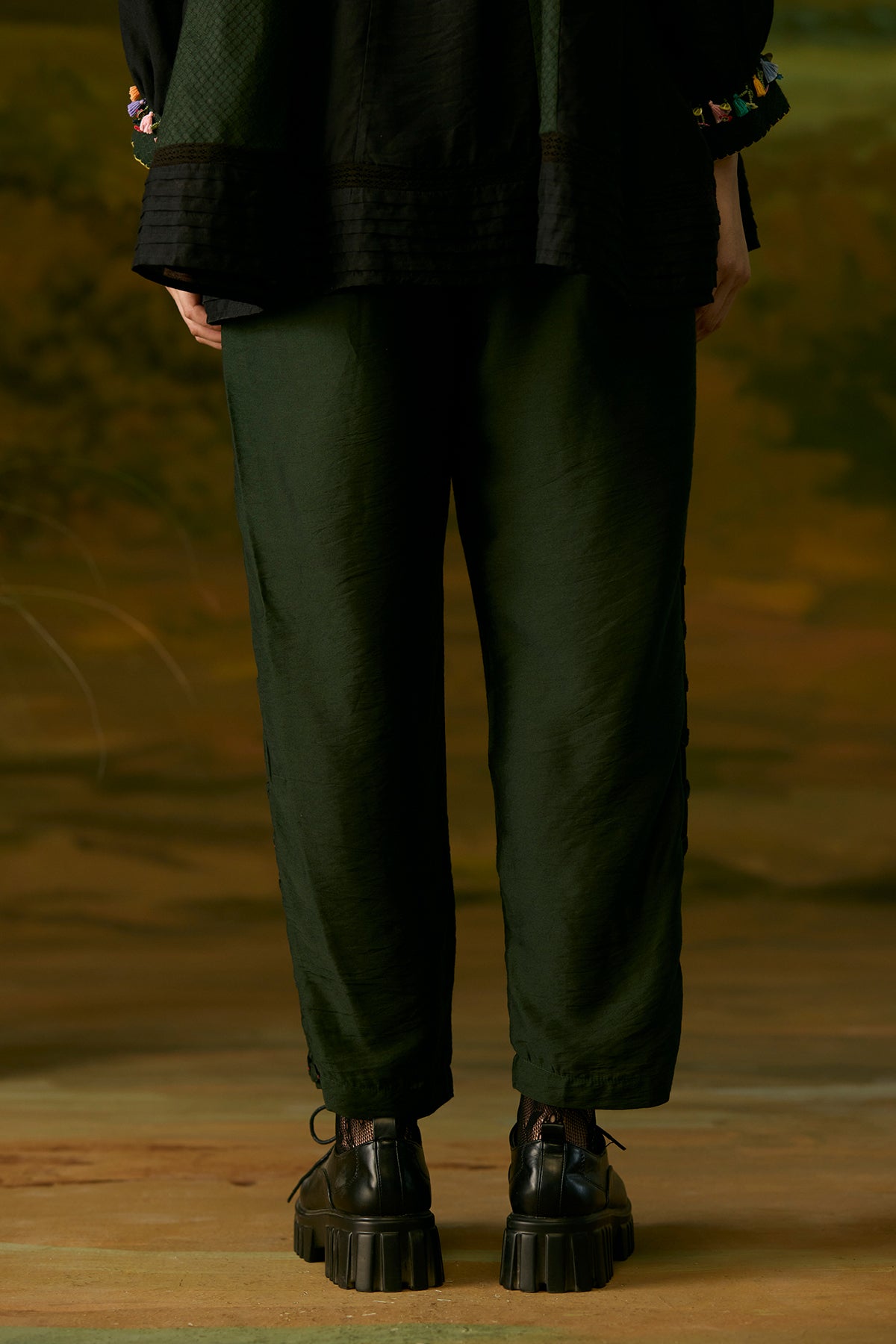 Forest Green Straight Pants