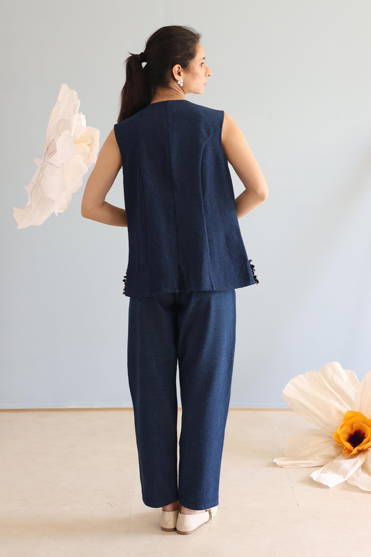Midnight Blue Beaded Top