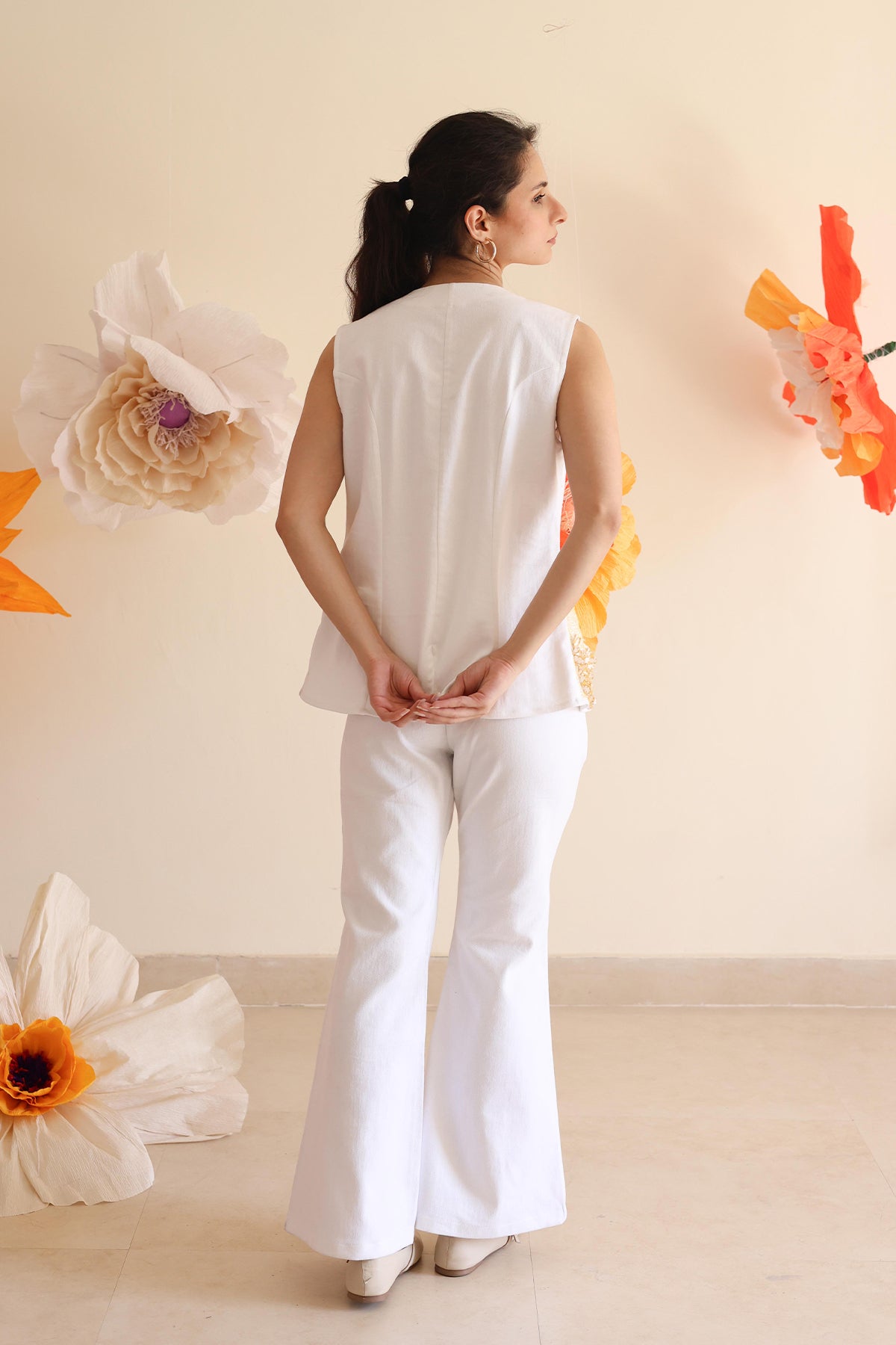 Ivory Flared Pants