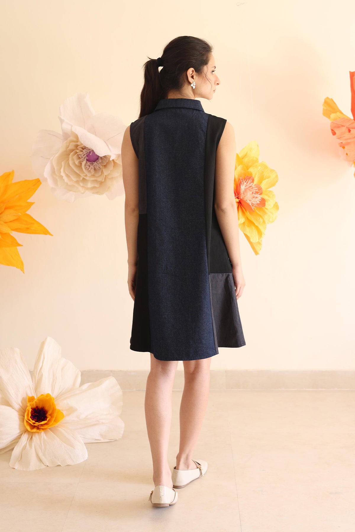 Midnight Blue Panelled Dress