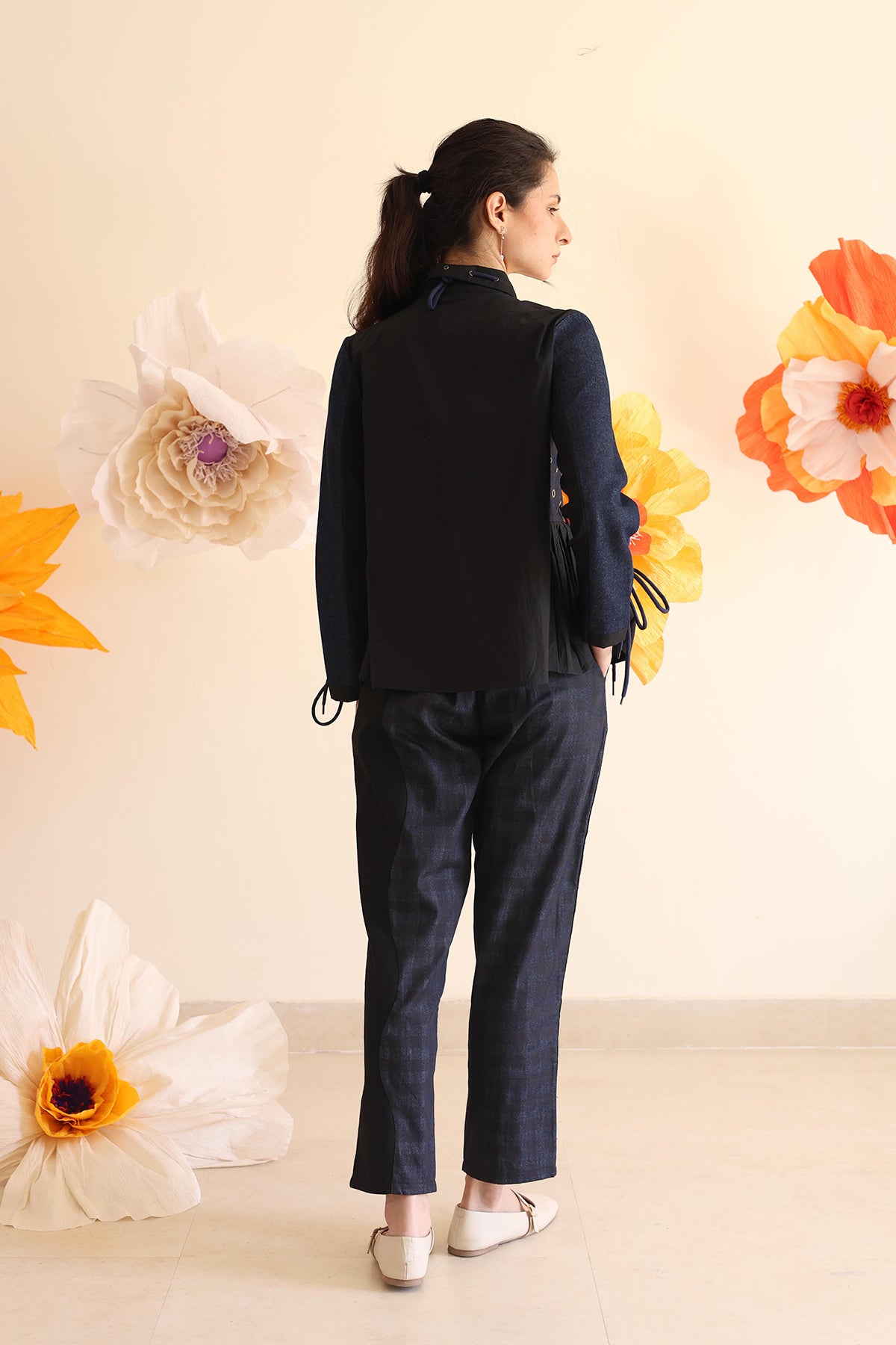 Midnight Blue Gathered Shirt