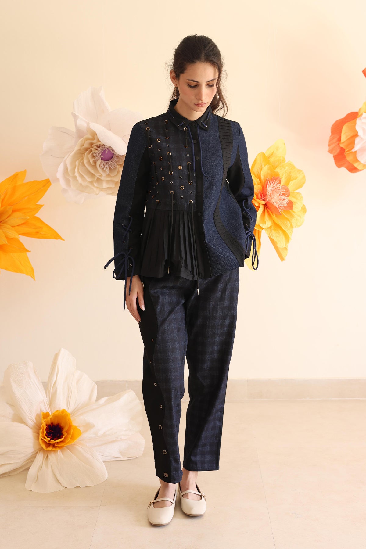 Midnight Blue Gathered Shirt