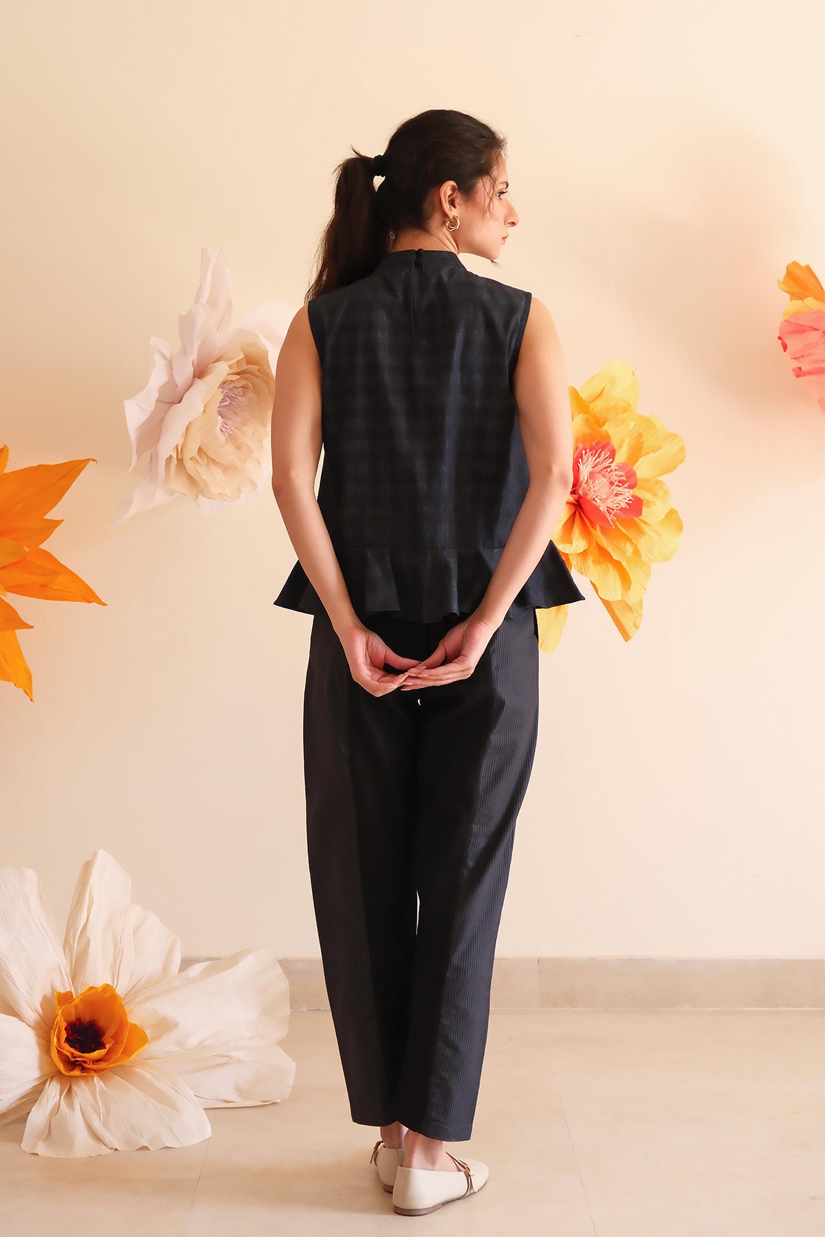 Midnight Blue Beaded Top