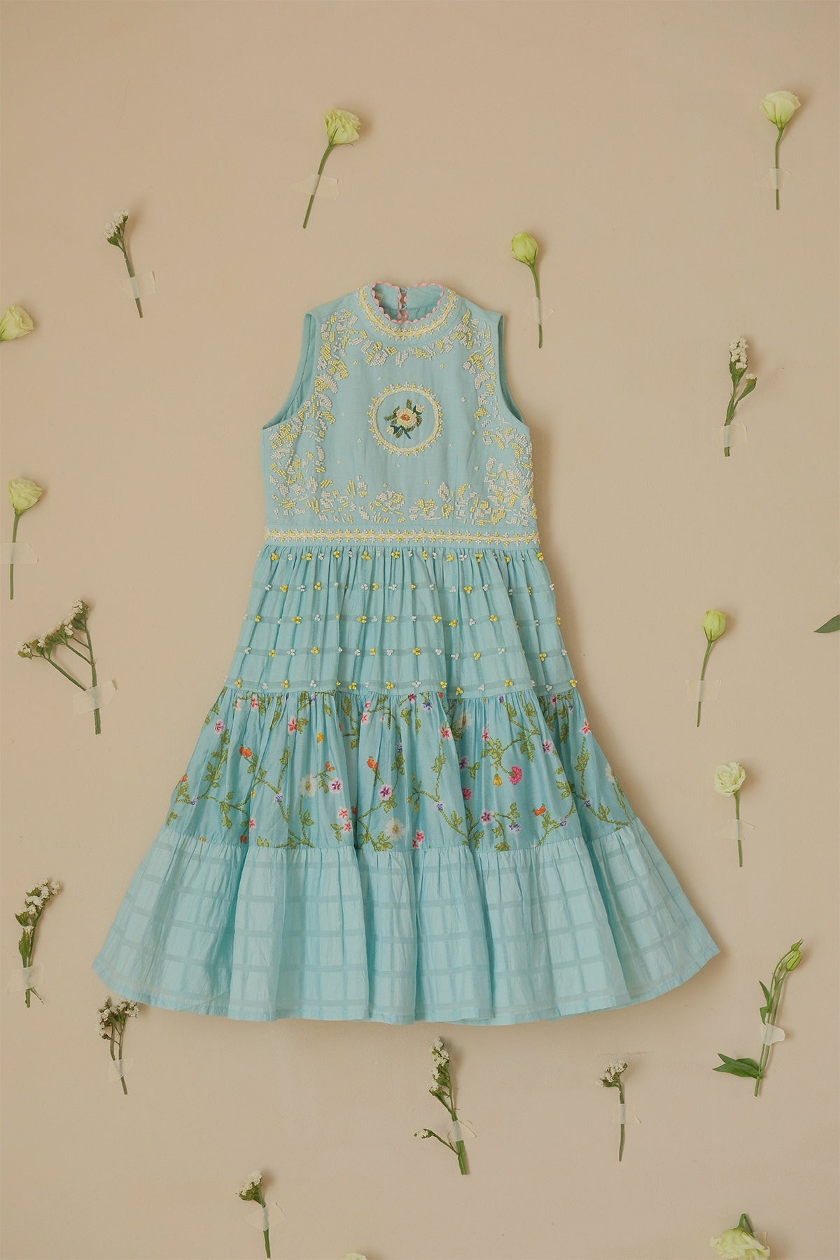 Kids Azure Tiered Dress