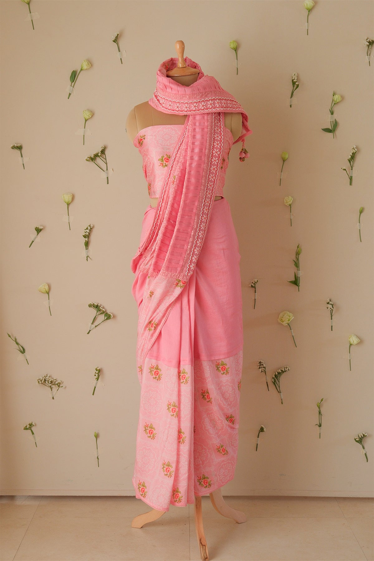 Rose Floral Beaded Saree