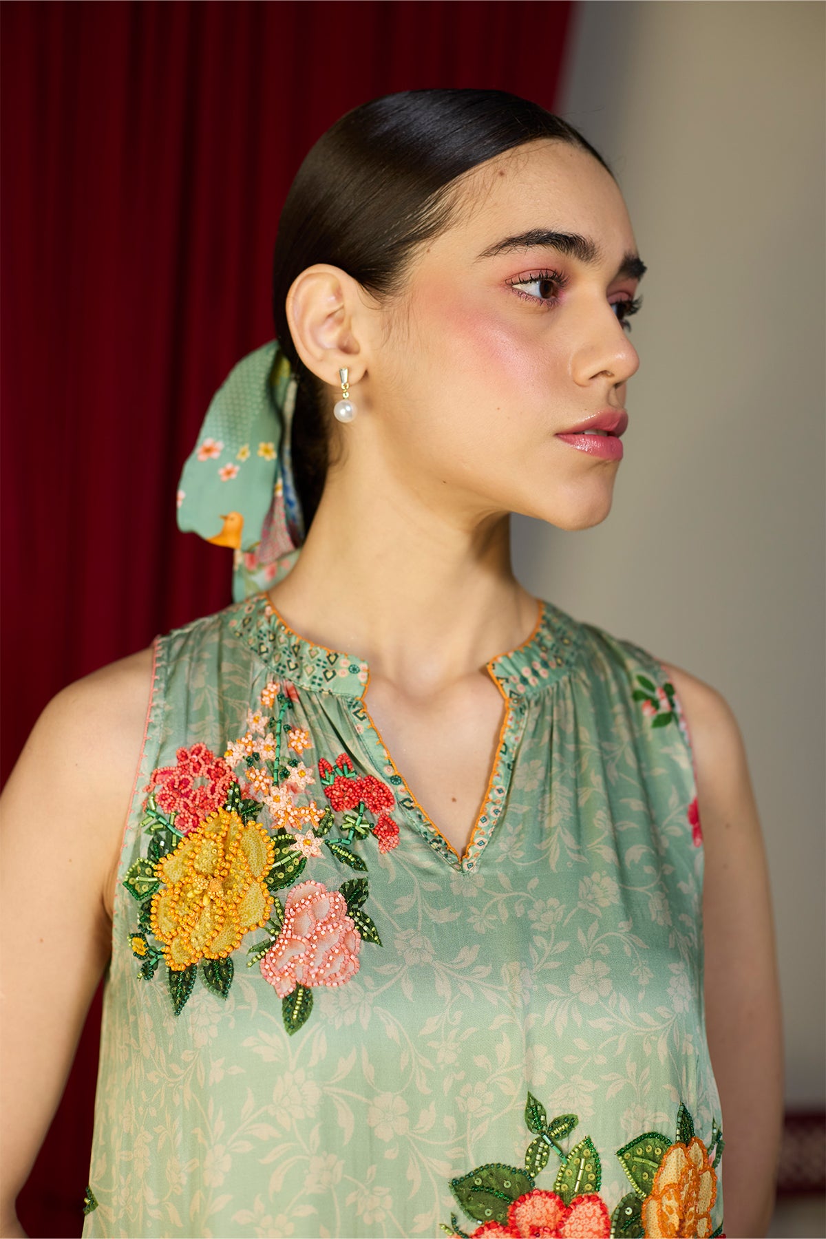 Verdant Green Floral Dress