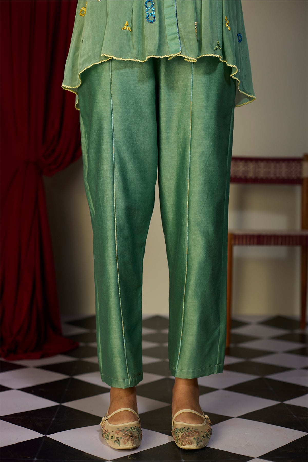 Verdant Green Straight Pant