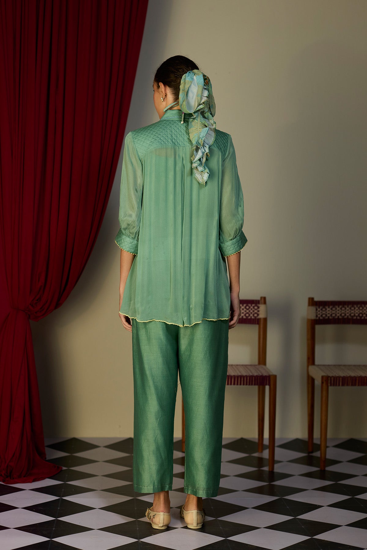 Verdant Green Beaded Shirt