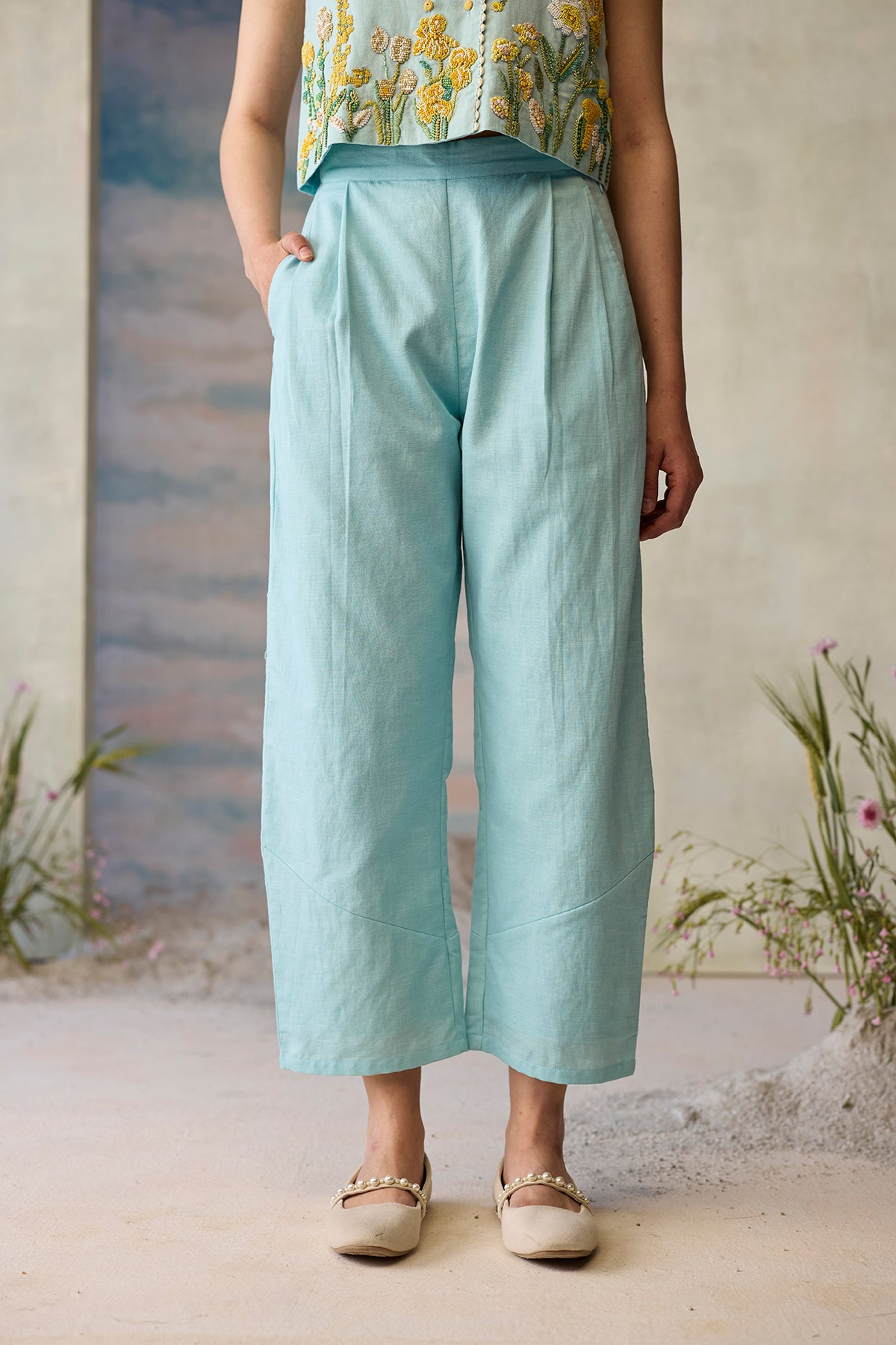 Azure Beaded Waistcoat