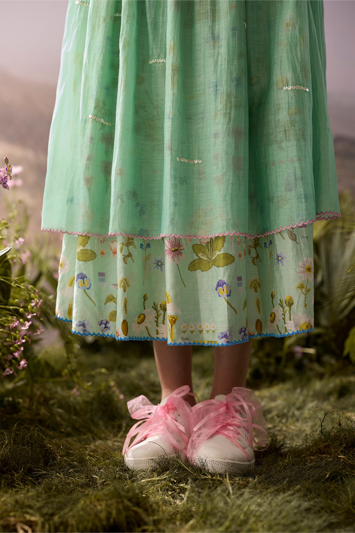 Seaglass Beaded Wrap Dress