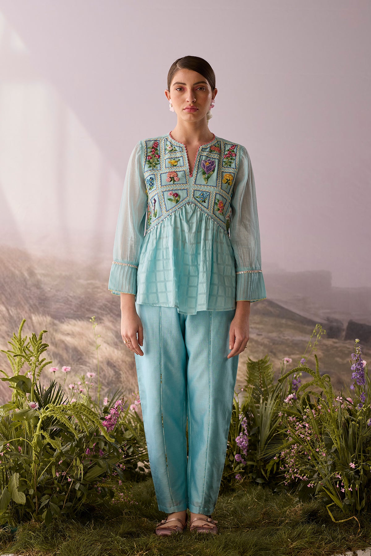 Azure Beaded Top