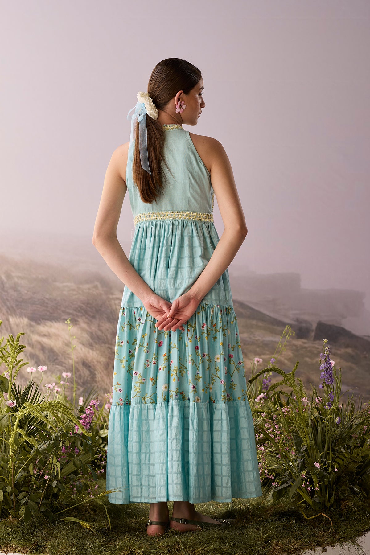 Azure Halter Neck Dress