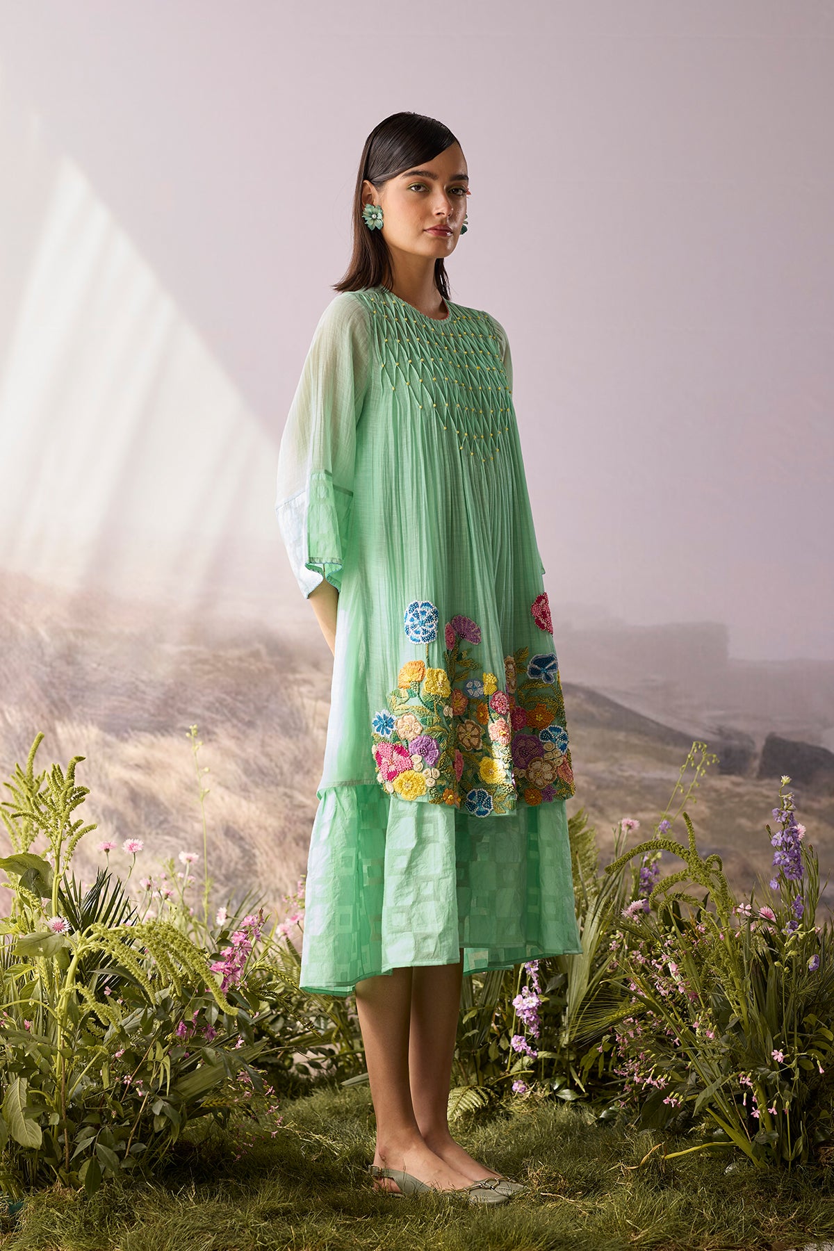 Seaglass Smocked Dress