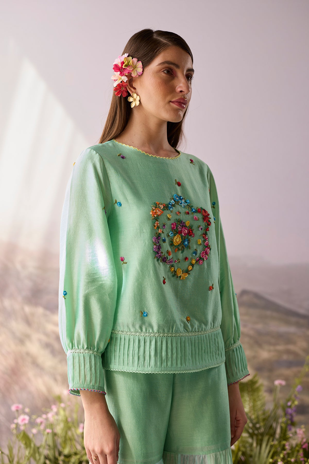Seaglass Beaded Top