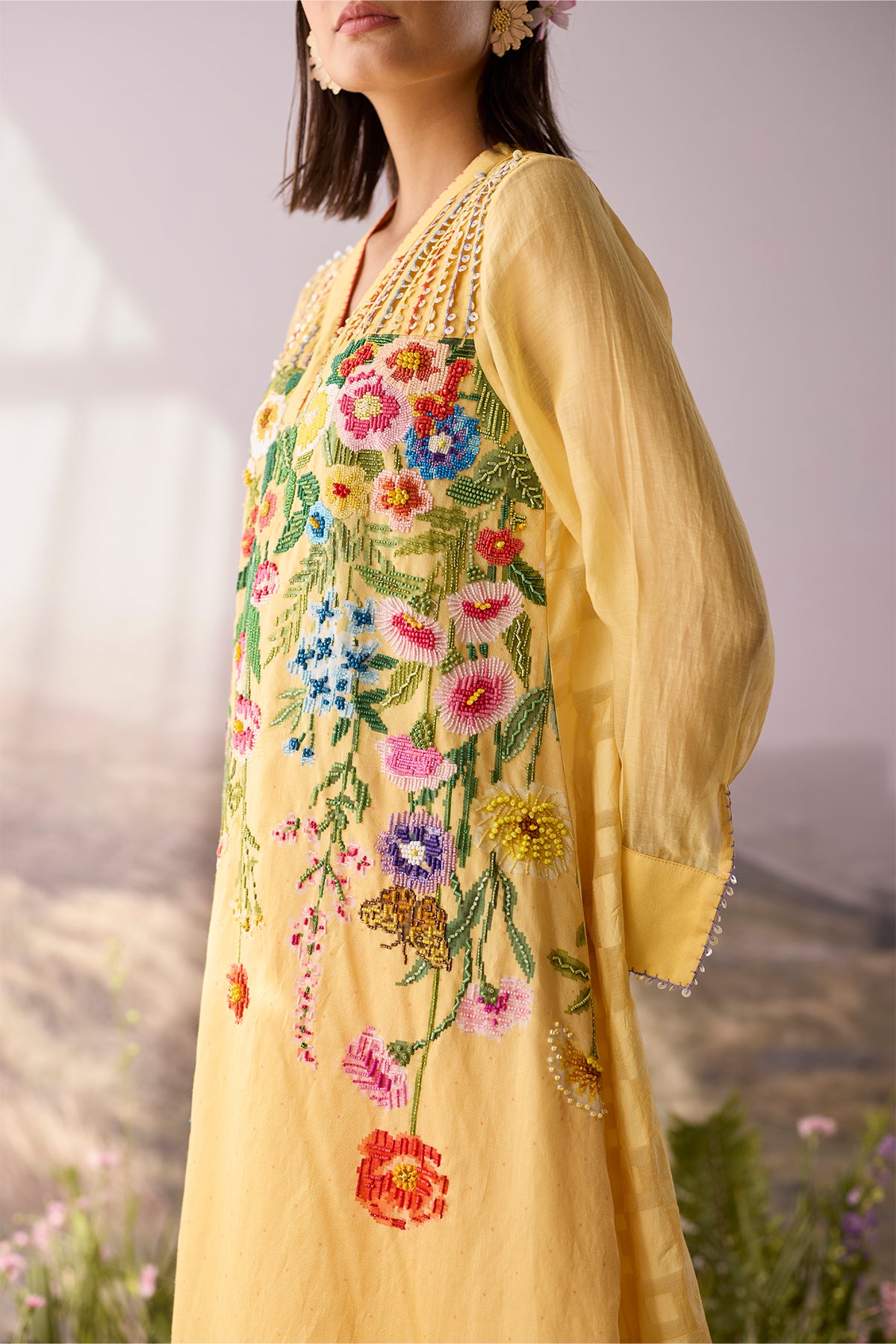 Sunpetal Floral Beaded Kurta
