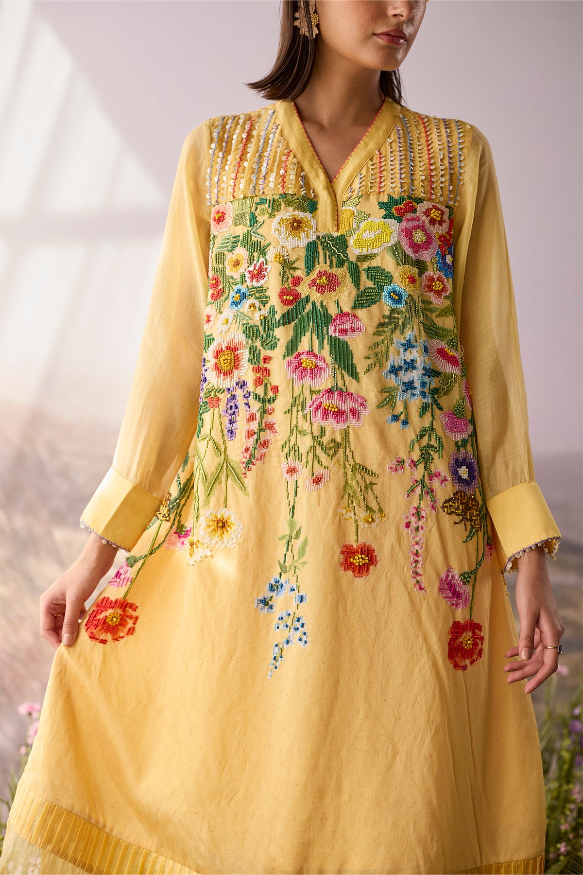 Sunpetal Floral Beaded Kurta