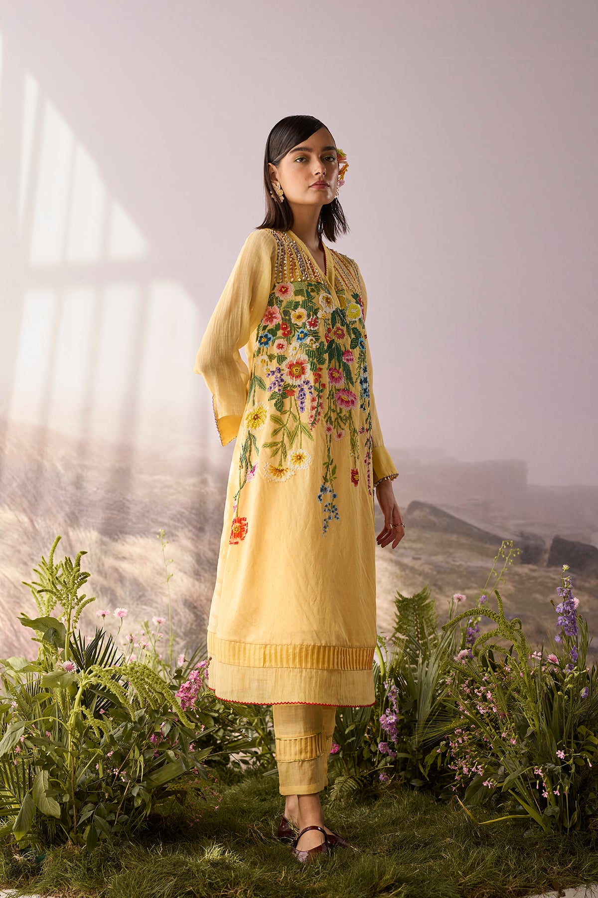 Sunpetal Floral Beaded Kurta