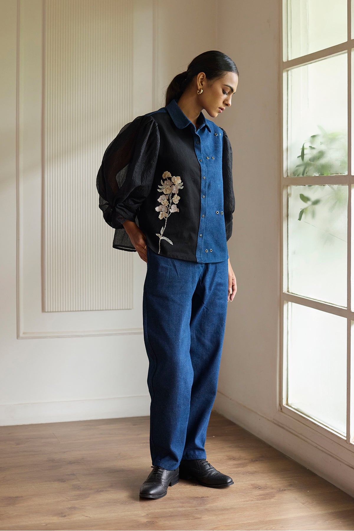 Denim Organza Shirt