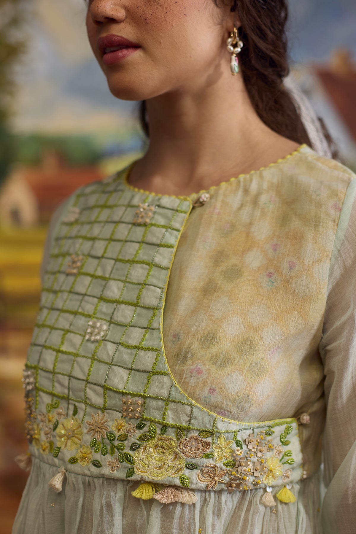 Meadow Chanderi Top