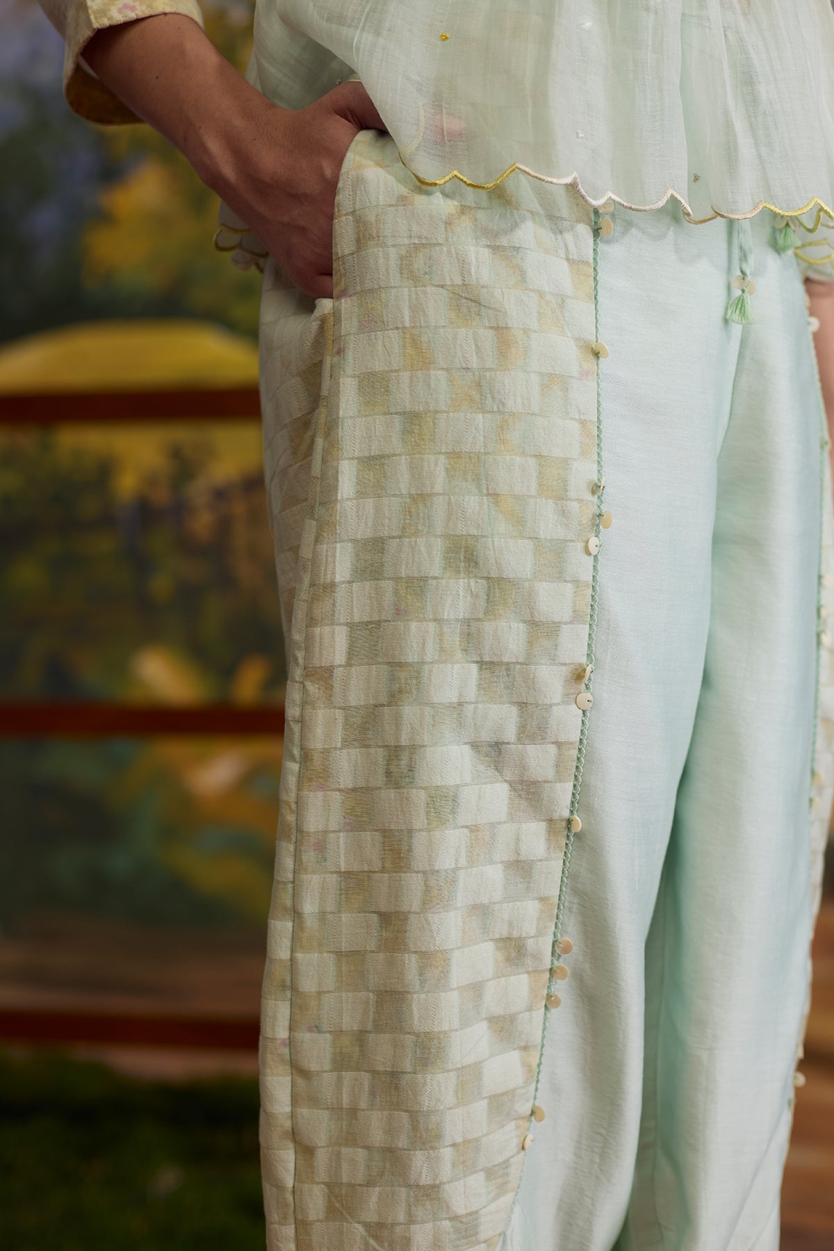 Meadow Chanderi Top