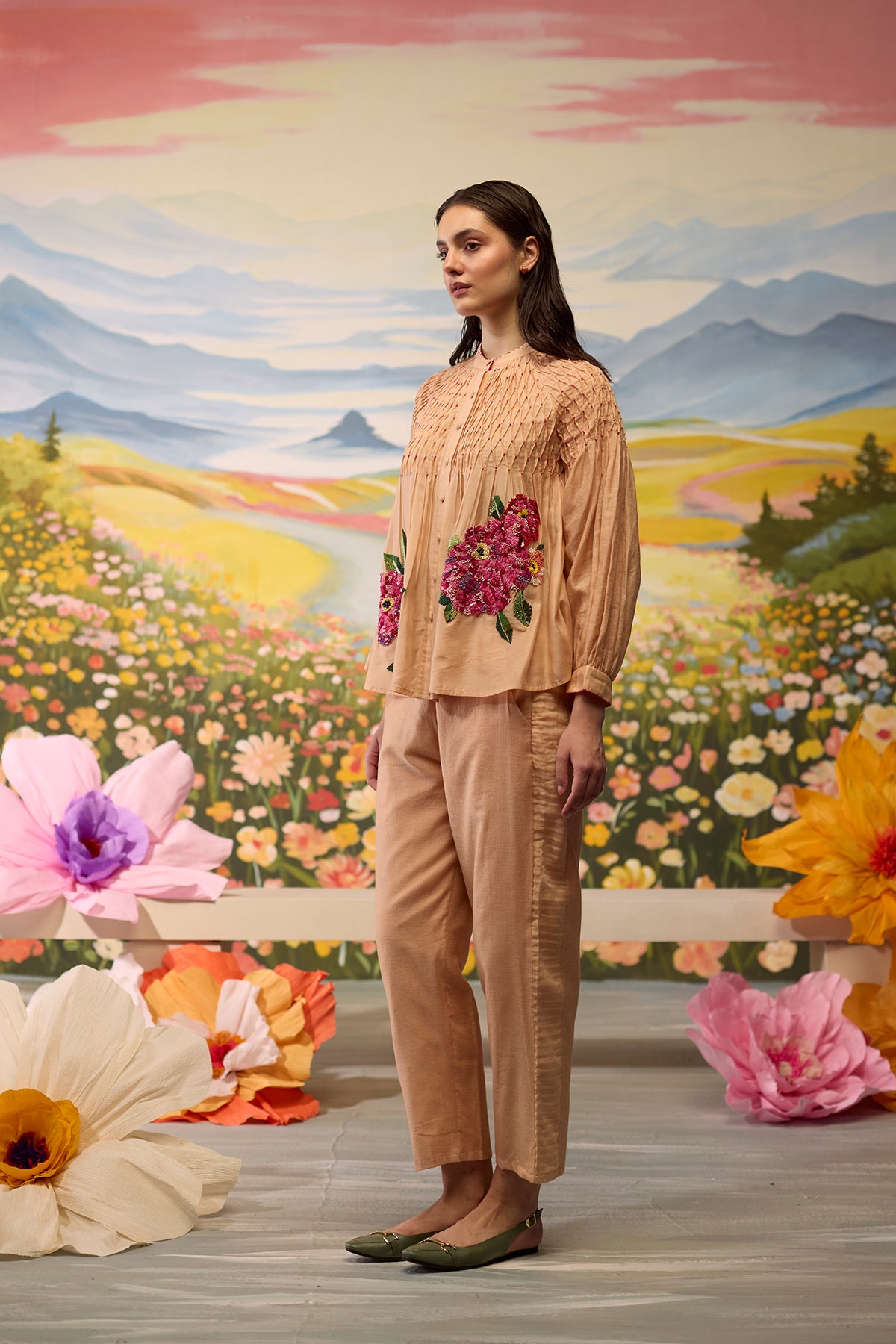 Sorbet Smocked Shirt