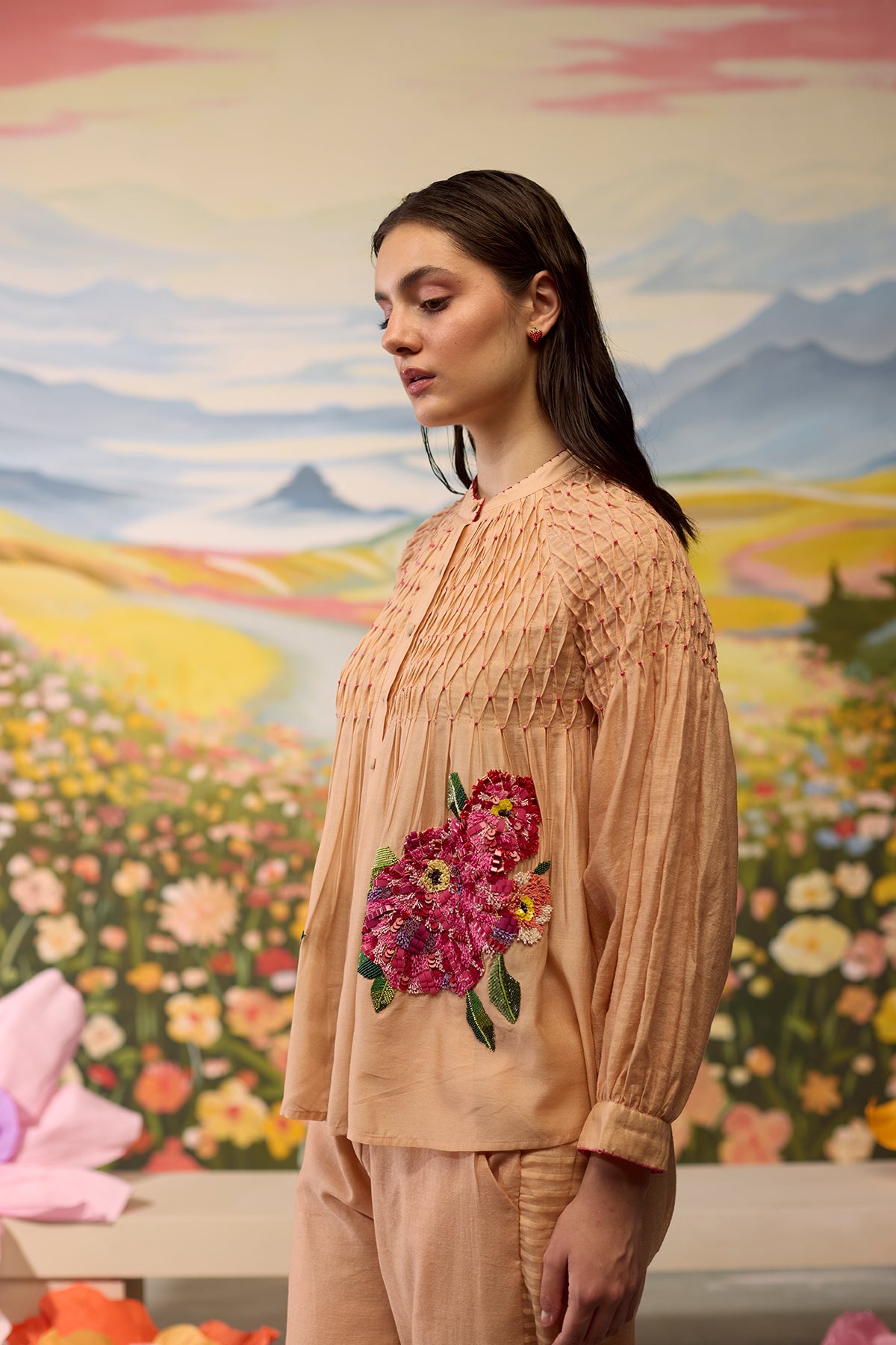 Sorbet Smocked Shirt