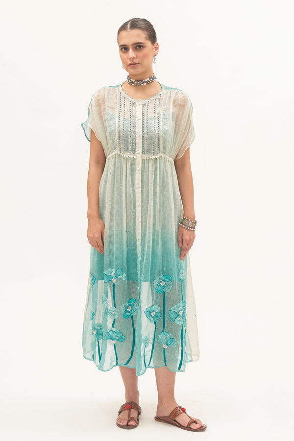 Jal Ombre Embroidered Dress
