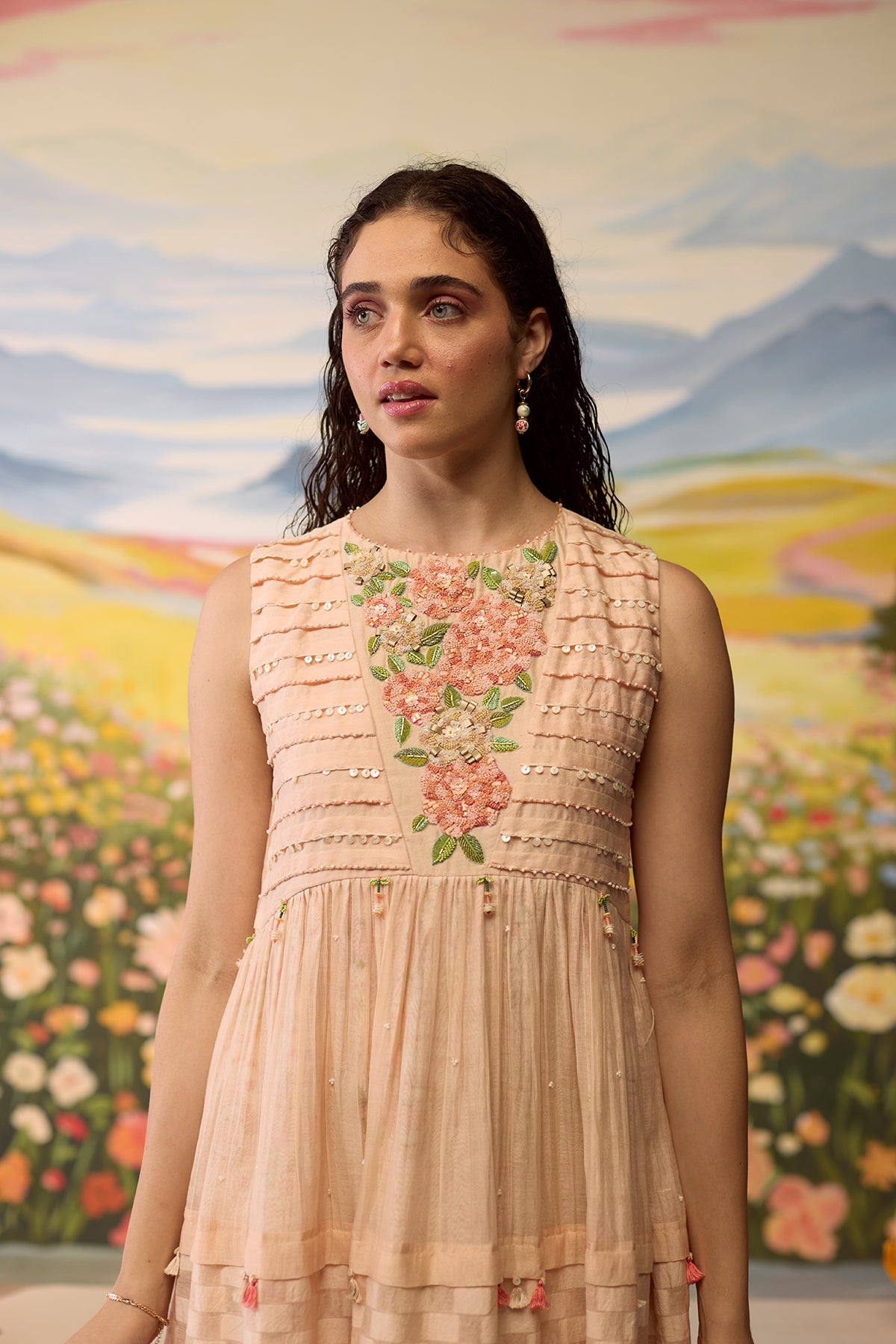 Sorbet Floral Beaded Dress