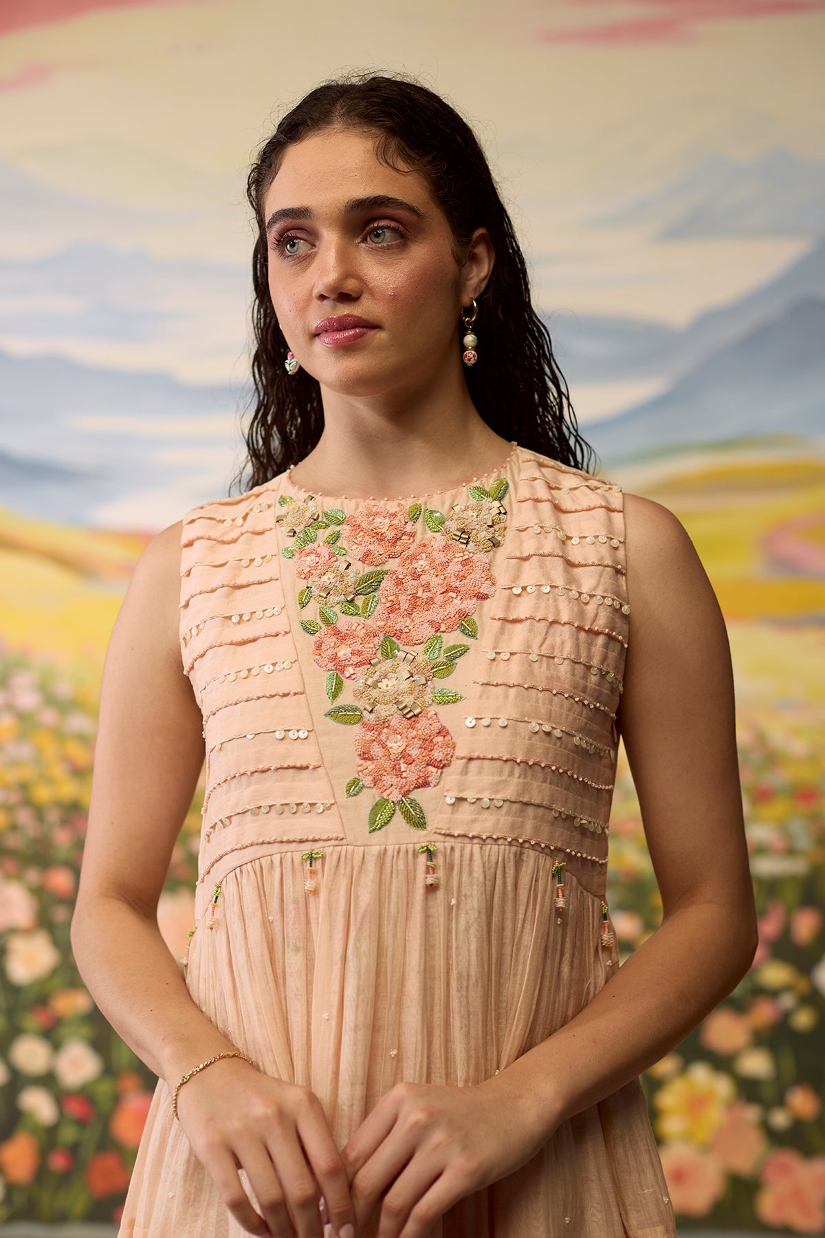 Sorbet Floral Beaded Dress