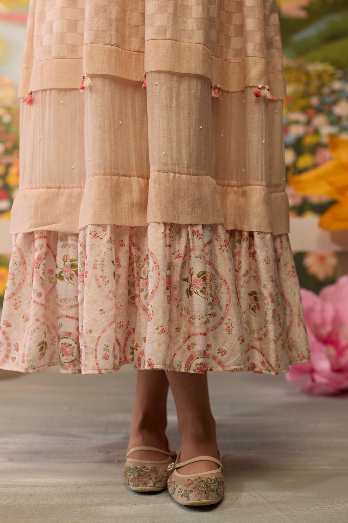 Sorbet Floral Beaded Dress