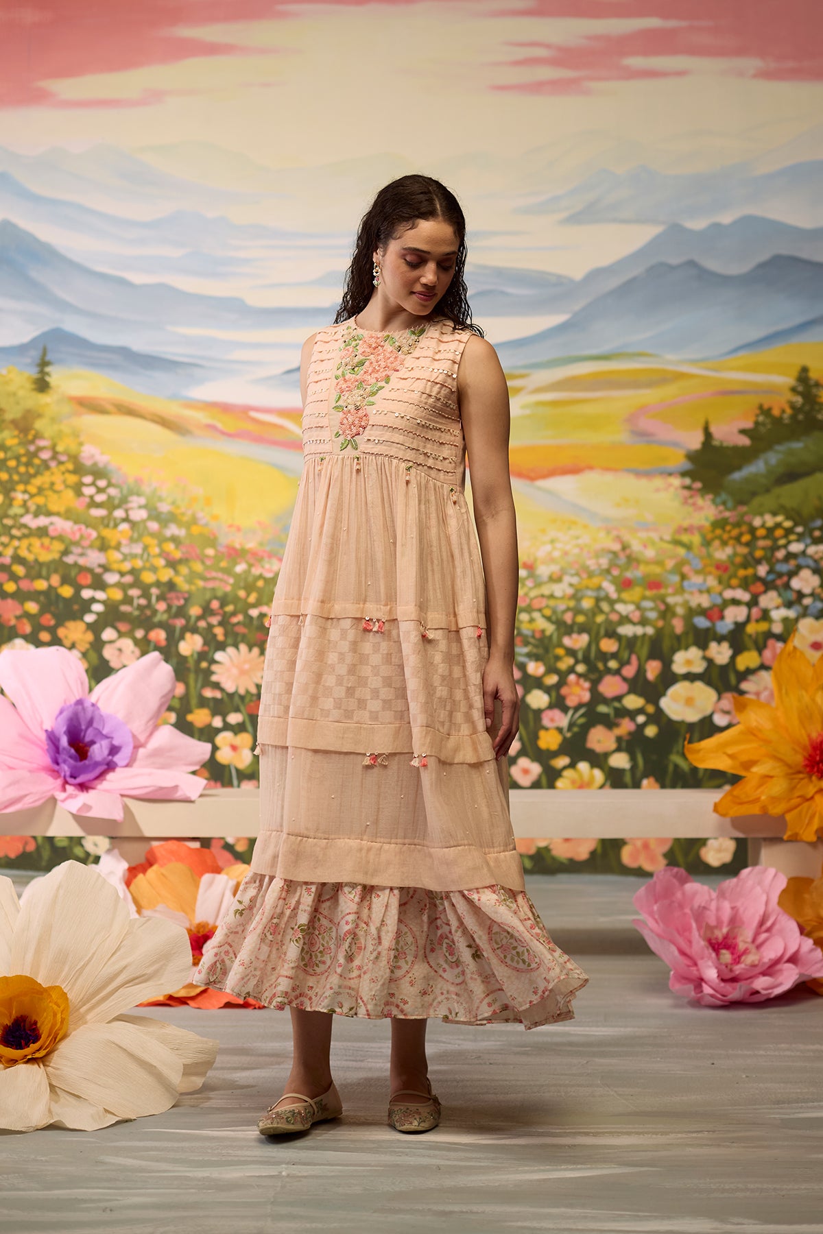 Sorbet Floral Beaded Dress