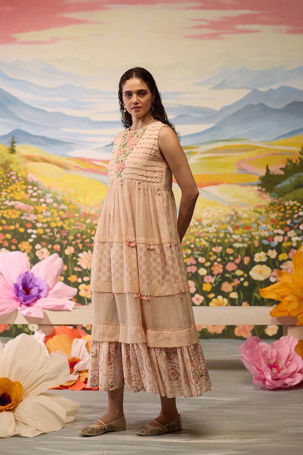 Sorbet Floral Beaded Dress