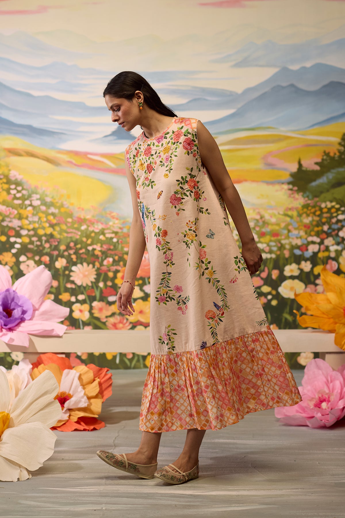 Sorbet Floral Gathered Dress