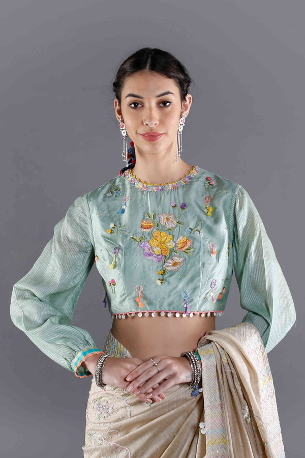 Bageecha Embroidered Silk Blouse