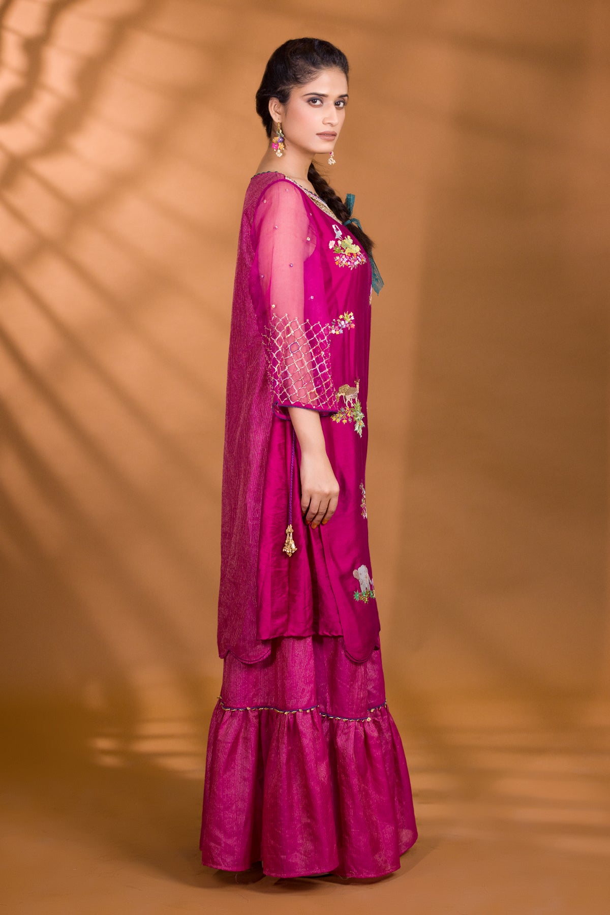 GULKAND SAFARI KURTA WITH GHARARA PANTS