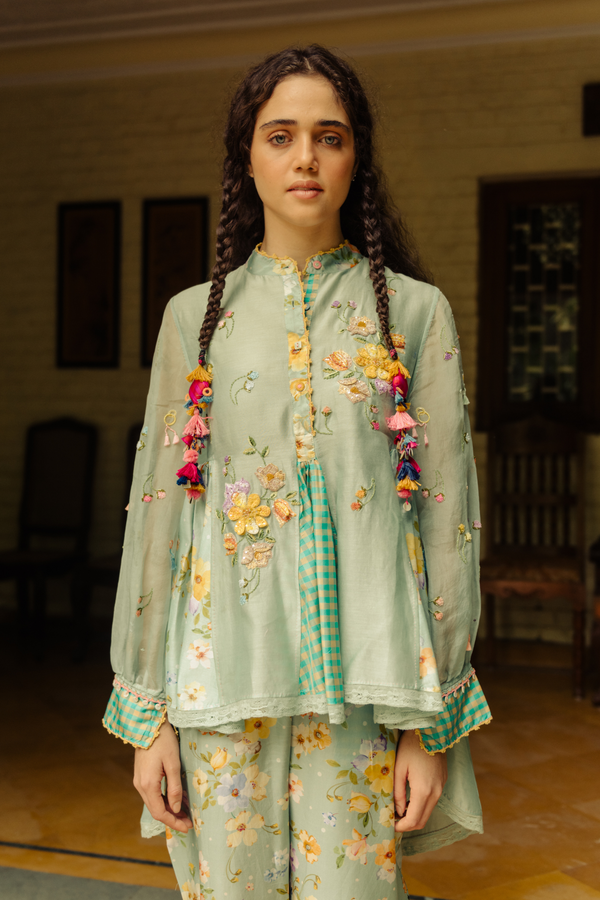 Bagaan Embroidered High Low Shirt