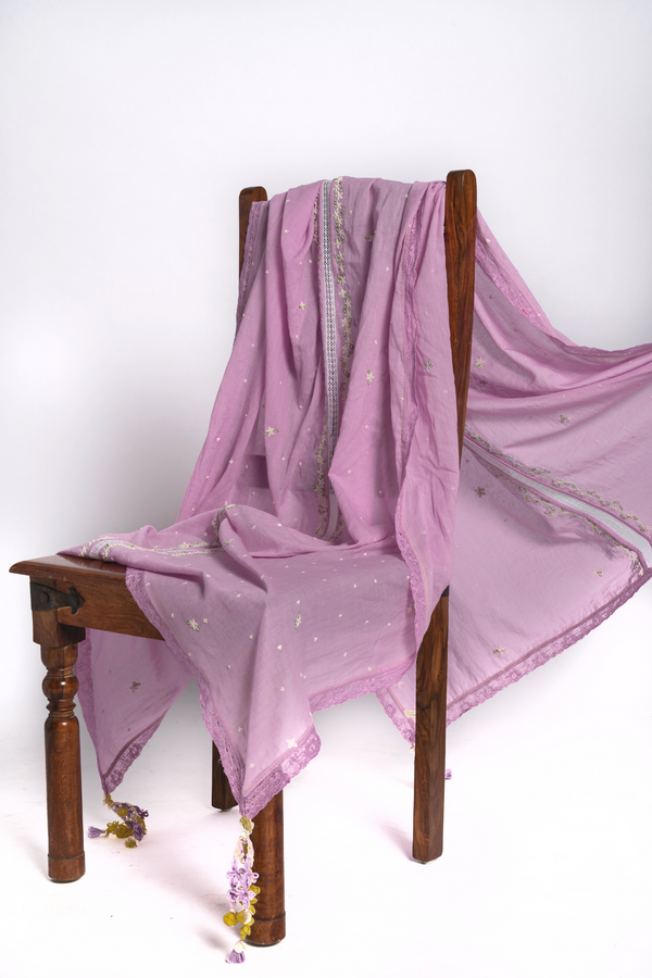Lavender Ditsy Embroidered Dupatta